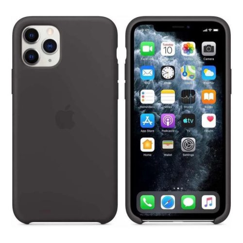 Apple gyári iPhone 11 Pro szilikon hátlap, tok (bontott doboz), fekete