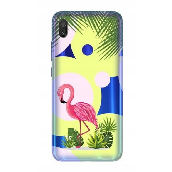 Casegadget Xiaomi Redmi Note 7/Note 7 Pro Flamingo And Flowers, hátlap, tok, mintás, színes