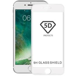   iPhone 6/6S/7/8/SE (2020/2022) Glass Screen 5D Full Glue teljes kijelzős edzett üvegfólia, 9H keménységű, fehér