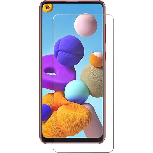 Samsung Galaxy A21/A21s kijelzővédő edzett üvegfólia (2D nem teljes kijelzős sík üvegfólia), 9H, átlátszó