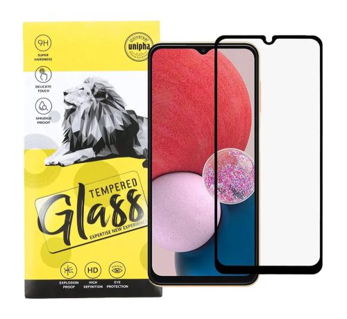 Samsung Galaxy A50/A30s/A50s/A30/A20 9D Full Glue teljes kijelzős edzett üvegfólia, 9H keménységű, fekete