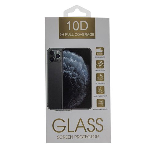 iPhone 7/8/SE (2020/2022) 10D Full Glue teljes kijelzős edzett üvegfólia (tempred glass) 9H keménységű, fekete