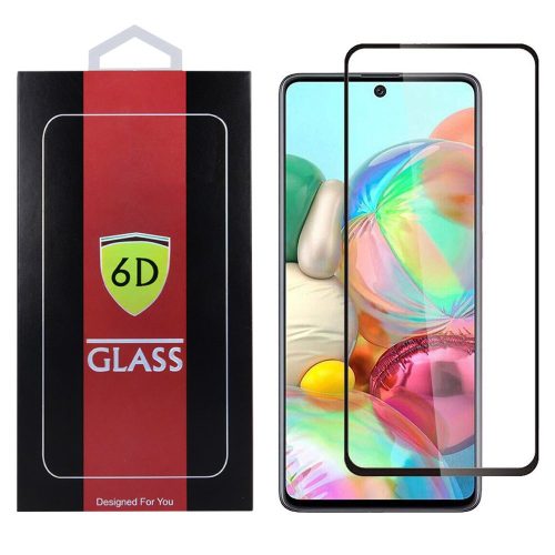 Samsung Galaxy A14 4G/A14 5G 6D Full Glue teljes kijelzős edzett üvegfólia (tempered glass) 9H keménységű, fekete