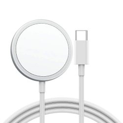   LKH-W1 Wireless Charger Qi, MagSafe kompatibilis vezeték nélküli töltő, 15W, ezüst