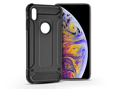 Hybrid Armor Tough Rugged iPhone Xs Max ütésálló hátlap, tok, fekete