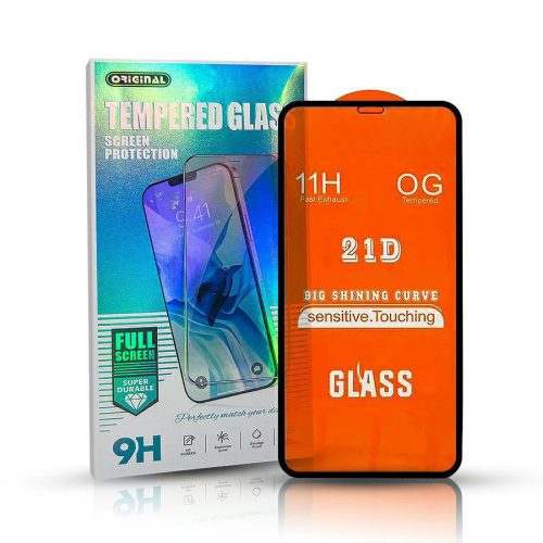 iPhone 7/8/SE (2020/2022) 6D Full Glue teljes kijelzős edzett üvegfólia (tempered glass) 9H keménységű, tokbarát, fekete