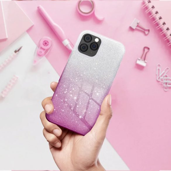 Glitter 3in1 Case Samsung Galaxy A54 5G hátlap, tok, ezüst-rózsaszín