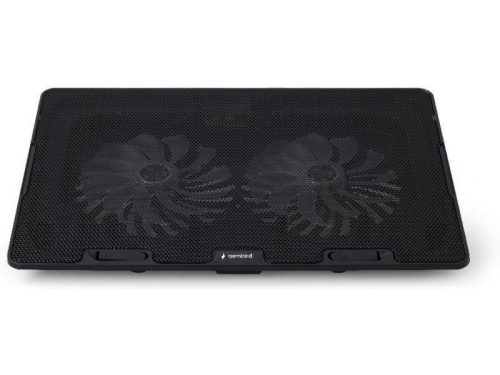 NBS-2F15-02 univerzális laptop tartó, led világítással, hűtőventillátorral, fekete