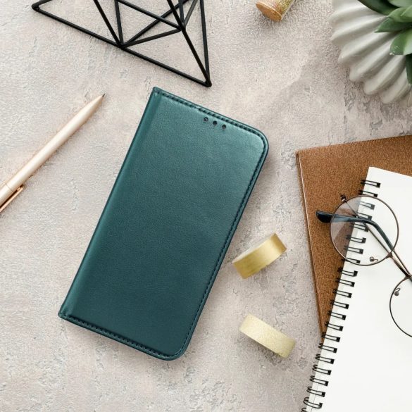 Smart Magnetic Xiaomi Redmi Note 12S mágneses oldalra nyíló tok, sötétzöld