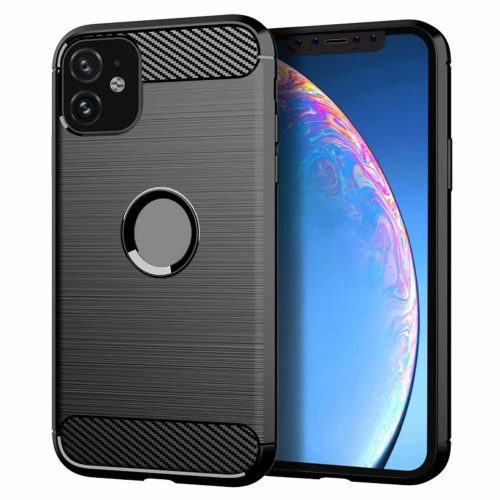 Carbon Case iPhone iPhone 11 hátlap, tok, fekete