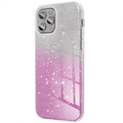 Glitter 3in1 Case iPhone 11 hátlap, tok, ezüst-rózsaszín