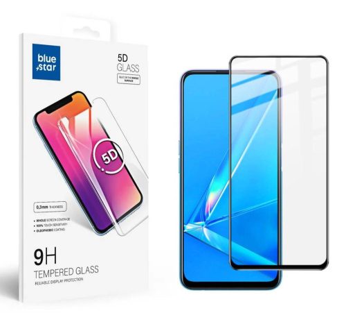 Blue Star Samsung Galaxy A35 5D Full Face teljes kijelzős edzett üvegfólia (tempered glass), 9H keménységű, fekete