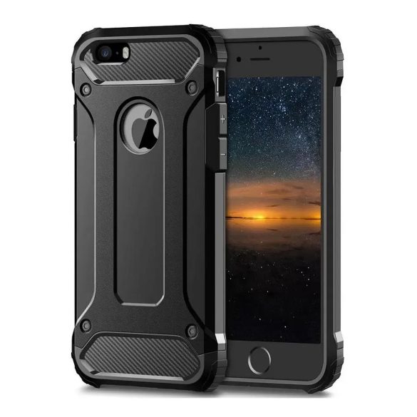 Hybrid Armor Tough Rugged iPhone 5/5S/SE ütésálló hátlap, tok, fekete