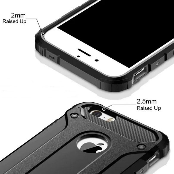 Hybrid Armor Tough Rugged iPhone 5/5S/SE ütésálló hátlap, tok, fekete