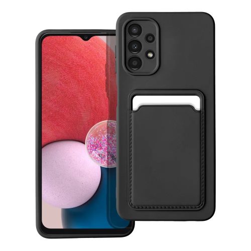 Card Case Silicone Samsung Galaxy A13 5G/A04S hátlap, tok, fekete