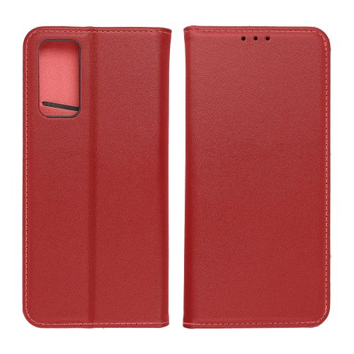 Genuine Leather Smart Pro Xiaomi Redmi 13C/Poco C65 eredeti bőr oldalra nyíló tok, bordó