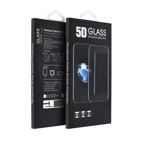 Xiaomi Redmi Note 9 5D Full Glue teljes kijelzős edzett üvegfólia (tempered glass) 9H keménységű, fekete