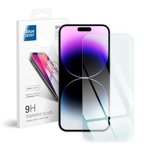 Blue Star iPhone 14 Pro Max kijelzővédő edzett üvegfólia (tempered glass) 9H keménységű (nem teljes kijelzős 2D sík üvegfólia), átlátszó