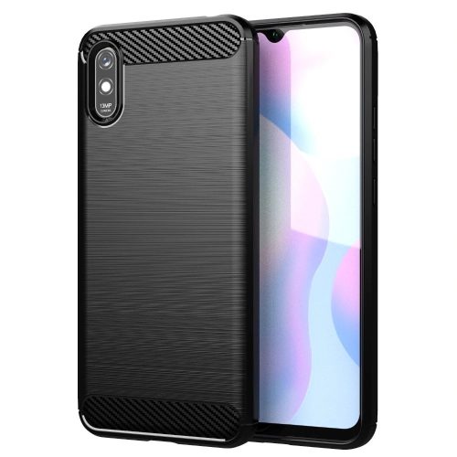 Carbon Case Flexible Xiaomi Redmi 9A/9AT/9i hátlap, tok, fekete