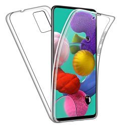   Full Cover 360° Samsung Galaxy A51 2 részes szilikon elő és hátlap, tok, átlátszó