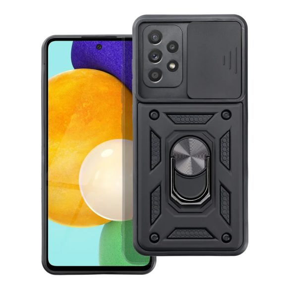 Slide Camera Armor Case Samsung Galaxy A52 4G/A52 5G/A52S ütésálló hátlap, tok, fekete