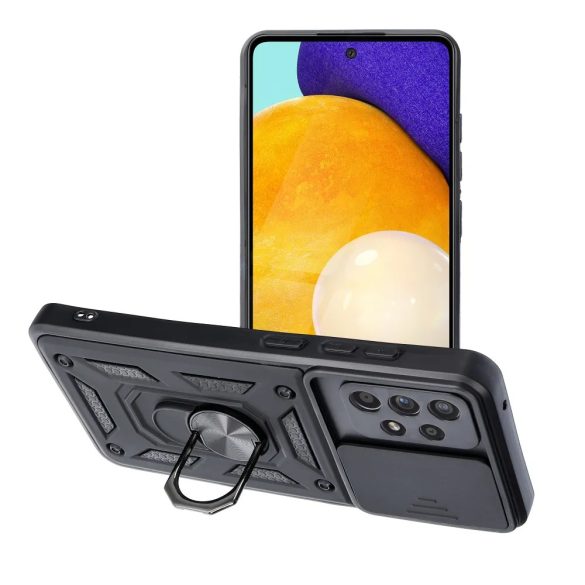 Slide Camera Armor Case Samsung Galaxy A52 4G/A52 5G/A52S ütésálló hátlap, tok, fekete