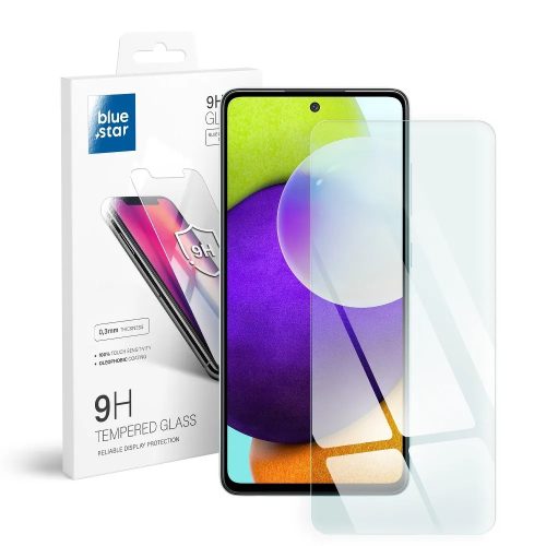 Blue Star Samsung Galaxy A52/A52s 5G kijelzővédő edzett üvegfólia (tempered glass) 9H keménységű (nem teljes kijelzős 2D sík üvegfólia), átlátszó