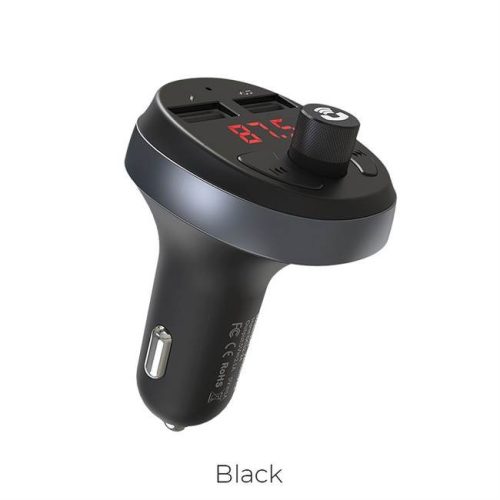 Hoco E41 univerzális FM Bluetooth Transmiter autós töltő, 2xUSB, fekete