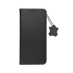   Genuine Leather Smart Pro iPhone 13 Mini eredeti bőr oldalra nyíló tok, fekete