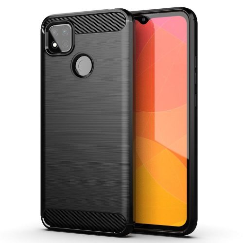 Carbon Case Xiaomi Redmi 9C hátlap, tok, fekete