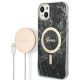 Guess Szett GUBPP14SHMEACSK Tok + Magsafe töltő iPhone 14 6.1" hátlap, Marble, fekete