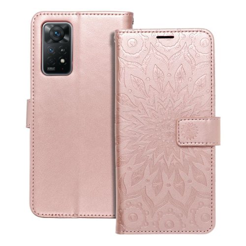 MEZZO Book case, oldalra nyíló tok XIAOMI Redmi Note 11 Pro/11 Pro 5G mandala, rozéarany