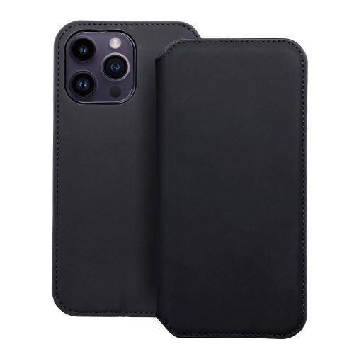 DUAL POCKET Book oldalra nyíló tok iPhone 14 Pro Max, fekete