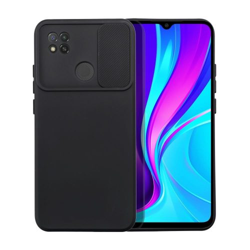 SLIDE kameravédős, ütésálló tok XIAOMI Redmi 9C, fekete