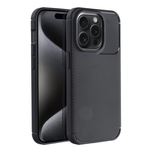 CARBON PREMIUM tok iPhone 15 Pro, fekete