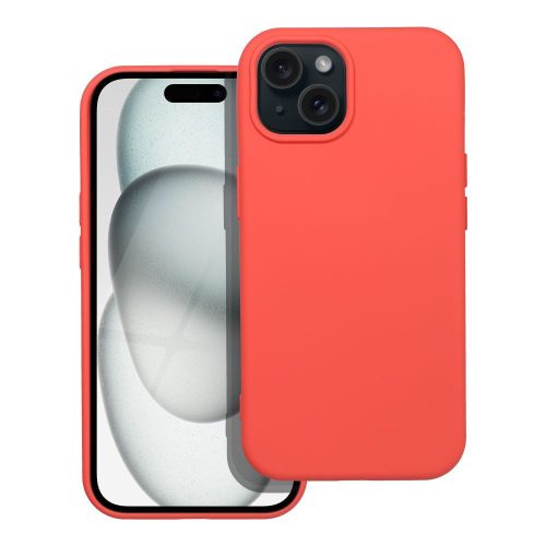 SILICONE case tok iPhone 15, piros