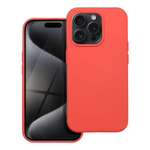 SILICONE case tok iPhone 15 Pro, piros