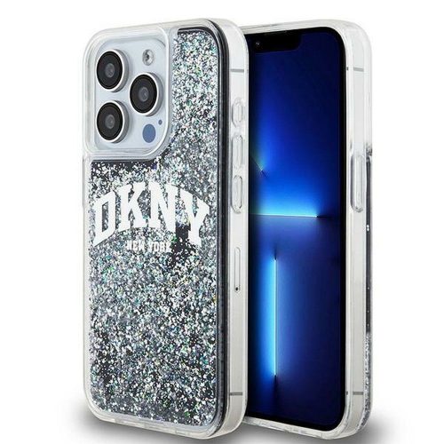 DKNY DKHCP13LLBNAEK iPhone 13/13 Pro 6.1", hátlap, tok, fekete folyékony csillogó nagy Logo