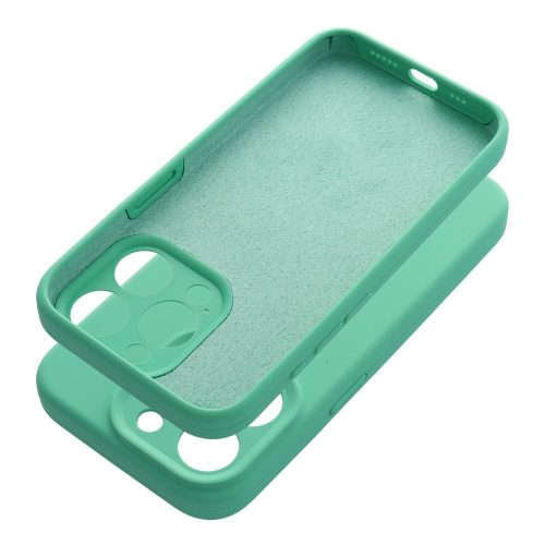 SILICONE case tok, 2mm iPhone 14, mentazöld