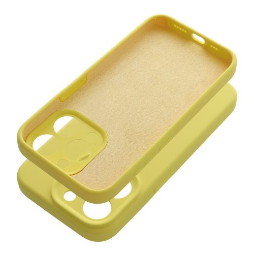 SILICONE case tok, 2mm iPhone 14, sárga