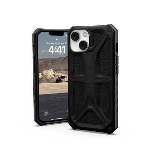 UAG – Monarch iPhone 14 Plus hátlap, tok, kevlár, piros, fekete