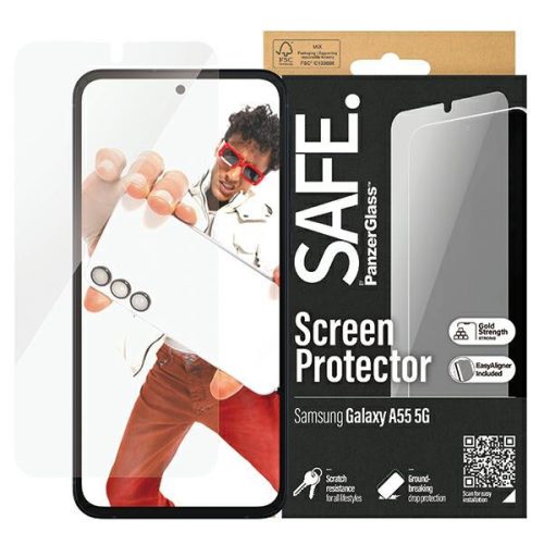 SAFE by PanzerGlass Samsung Galaxy A55 5G A556 Ultra-Wide Fit kijelzővédő üvegfólia felhelyező kerettel