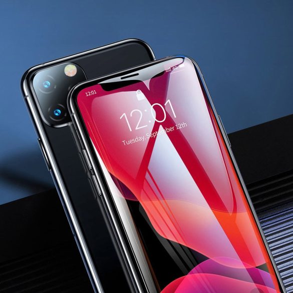 Baseus 3D Full Screen Tempered Glass iPhone 11 Pro Max/Xs Max 0,23mm,teljes kijelzős üvegfólia, törésálló kerettel, 9H keménységű, fekete