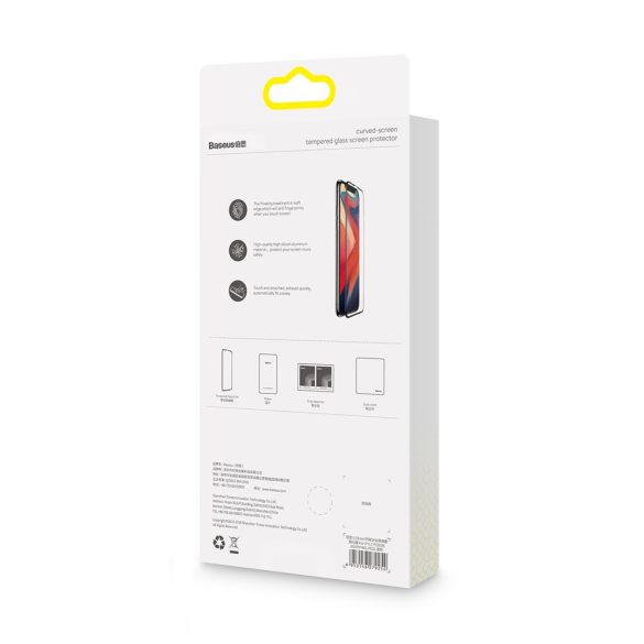 Baseus 3D Full Screen Tempered Glass iPhone 11 Pro Max/Xs Max 0,23mm,teljes kijelzős üvegfólia, törésálló kerettel, 9H keménységű, fekete