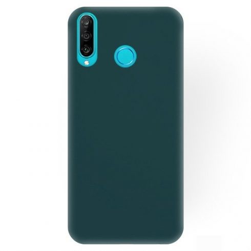 Huawei P30 Lite Matt TPU szilikon hátlap, tok, sötétzöld