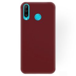 Huawei P30 Lite Matt TPU szilikon hátlap, tok, bordó