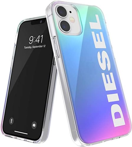 Diesel Snap Case Holographic White Logo iPhone 12 Pro Max hátlap, tok, mintás, színes