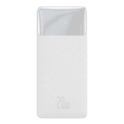 Baseus PPDML-M02 Bipow PD 3.0 QC 3.0 Power Bank, hordozható külső akkumulátor 2xUSB/USB-C, 20000 mAh, 20W, fehér