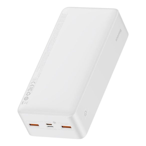 Baseus PPDML-N02 Bipow PD 3.0 QC 3.0 Power Bank, hordozható külső akkumulátor 2xUSB/USB-C, 30000 mAh, 20W, fehér