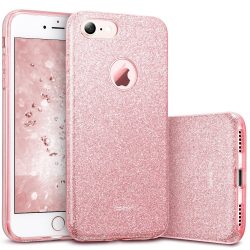   Glitter 3in1 Case iPhone 7/8/SE (2020/2022) hátlap, tok, rózsaszín